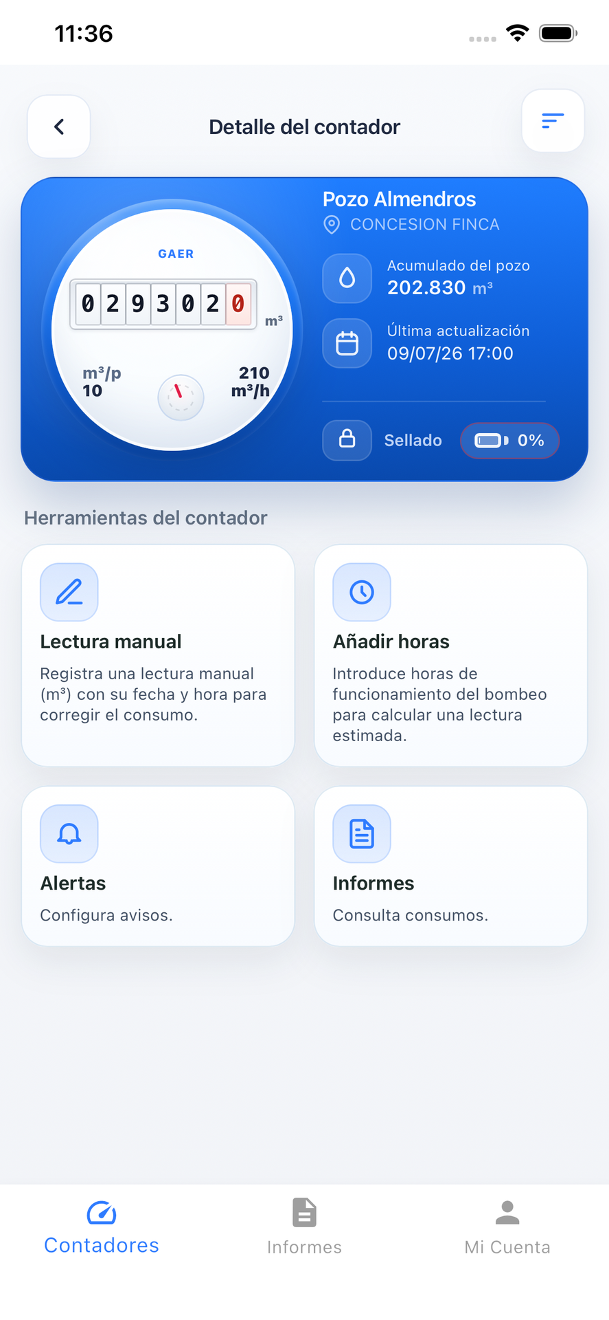 Aplicación móvil CHcontador
